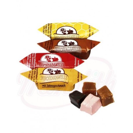 Mélange de caramels mous "Korowka" au goût lait, fraise, cacao et miel 100г