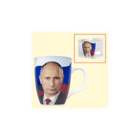 Кружка "Путин" - c российским флагом, 0,4л