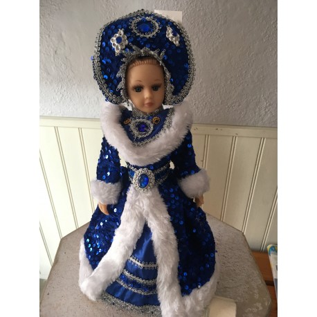 Фигура "Снегурочка" с отделением для конфет и подарков, 40 см, голубая