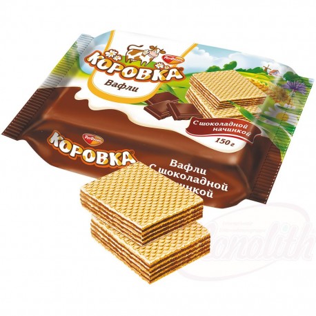 Gaufres en tranche "Korovka" fourées à la crème de cacao 75%. 150 g