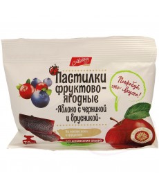 Пастилки фруктово-ягодные "Яблоко с черникой и брусникой" 70 g