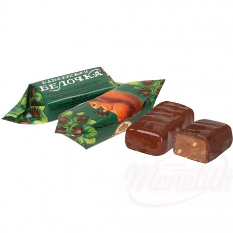 Confiserie au praliné "Babaevskaja belochka" avec glaçage contenant du cacao 100г