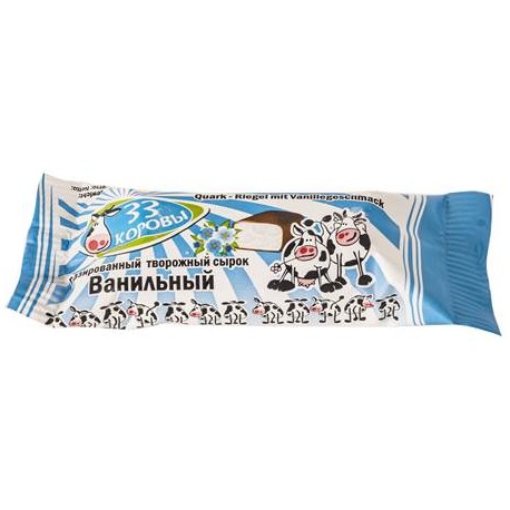 33 Korovy Syrki 38g vanille en état de choc. glaçage