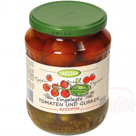 Tomates et cornichons marinés 680 g