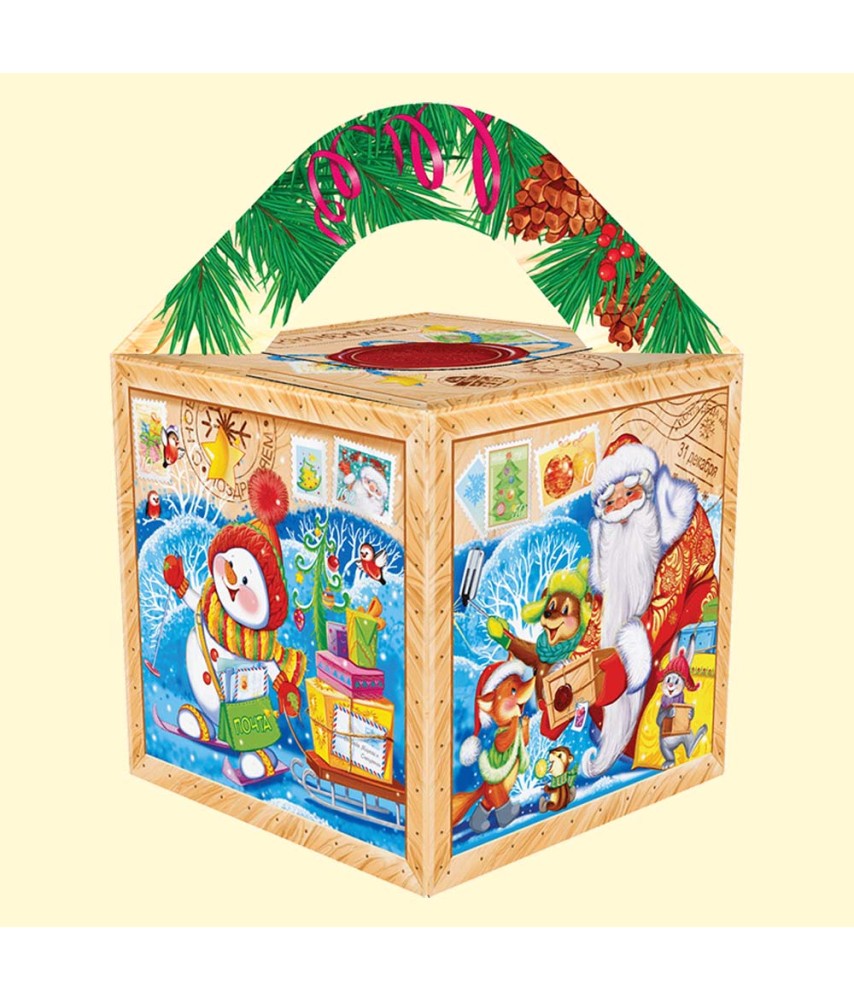 Boîte cadeau pliable Cube Large - Postman,700 g,11,5 x 11,5 x 11,5 cm