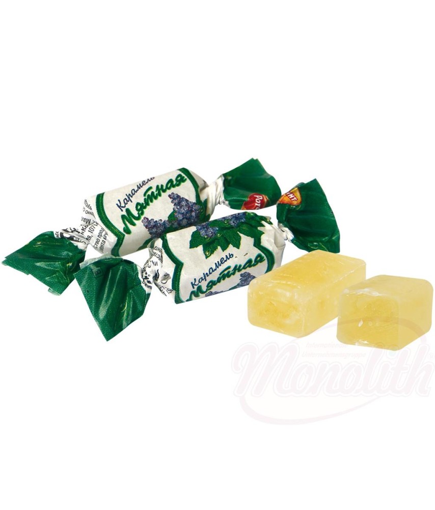 Caramels durs au goût de menthe poivrée "Mjatnaja"100г