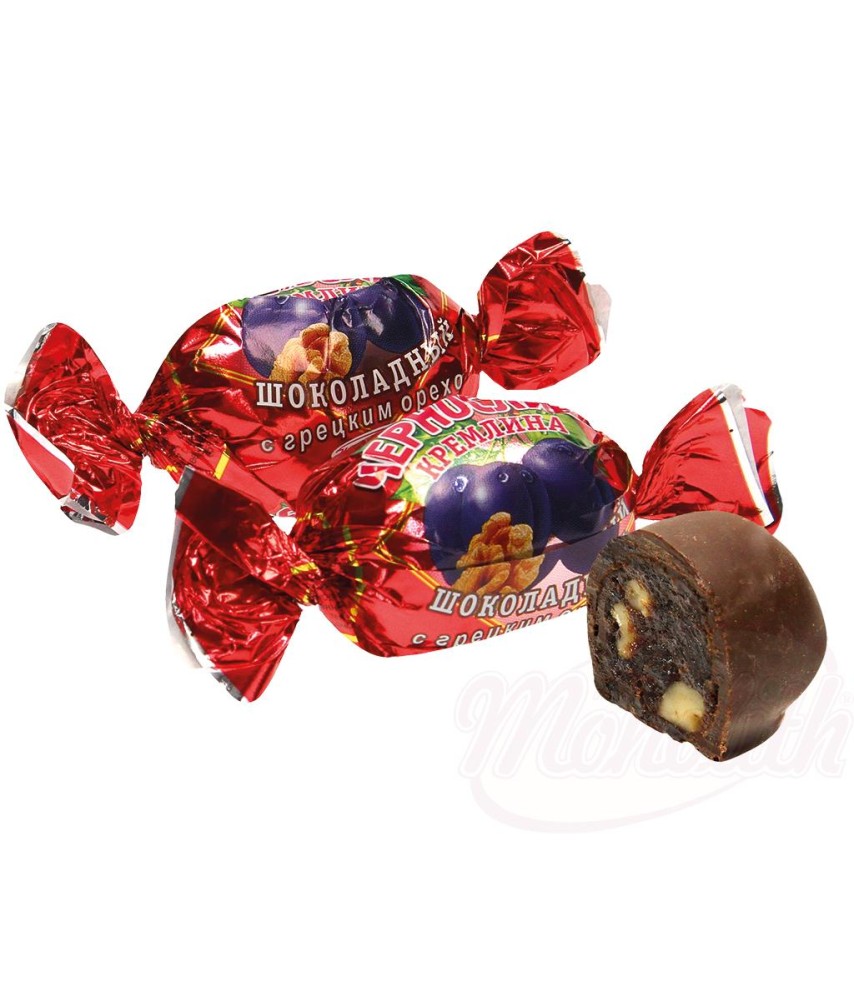 Confiserie à base de préparation de prunes aromatisée, avec noix, glaçage au cacao 100г