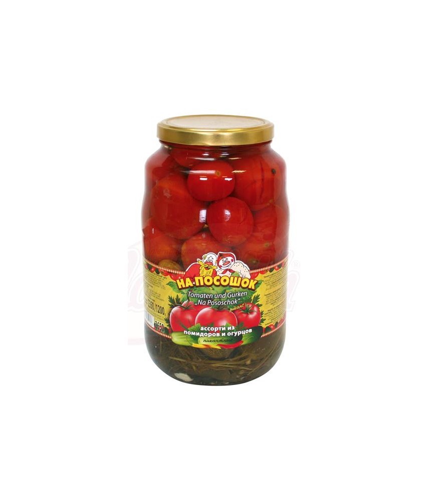Tomates et concombres marinés "Na Pososchok", épicés 2650 ml