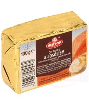 fromage fondu avec saumon fumé (40% de matières grasses dans la m. s.) 100г