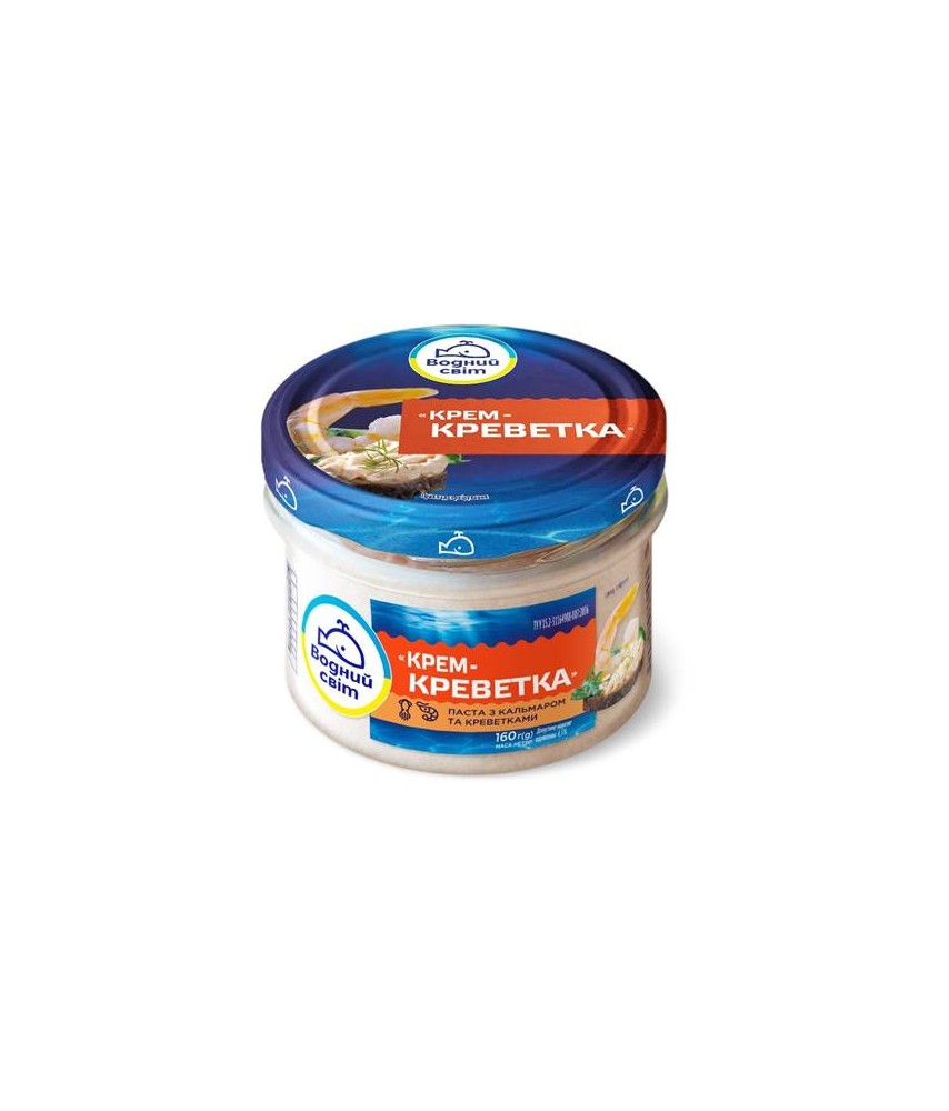 Monde aquatique "Crevettes à la crème" aux calmars. et crevettes.160g