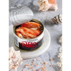 Chair de crabe naturelle du Kamchatka dans son jus, phalange, boîte de 240 g