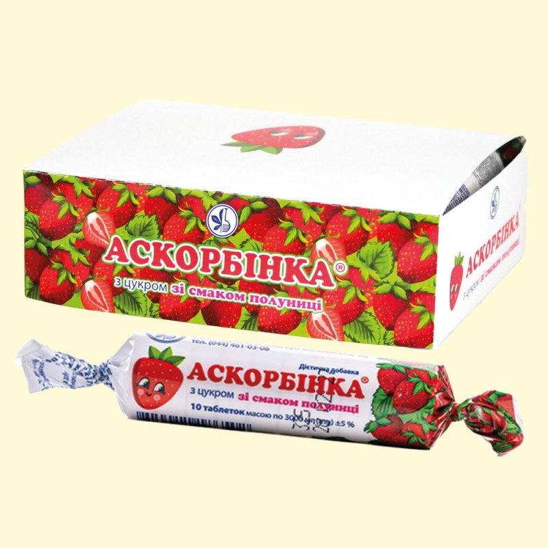 Acide ascorbique à la fraise, comprimés de 25 mg, boîte de 10.